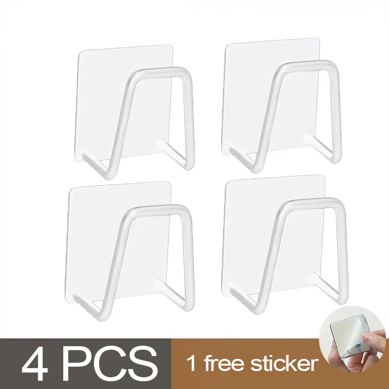 Kitchen Sponges Holder Stainless Steel Sink Sponges Drain Drying Rack Self Adhesive Storage Holder Wall Hooks Kitchen Organizer