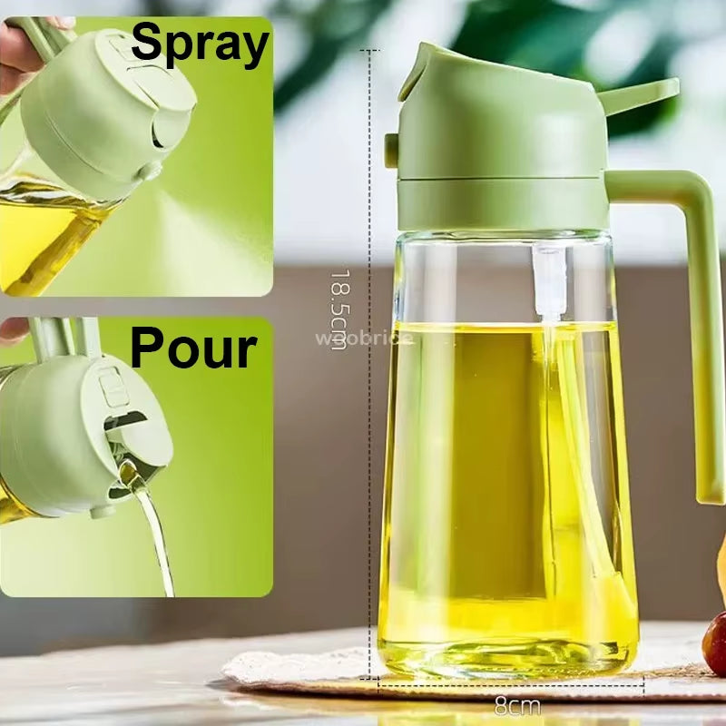 2 in 1 Pour Spray Sprayer Household Kitchen Oils Spray Cooking Olive Oil Dispenser Oil Baking Vinegar Soy Sauce Spray Container
