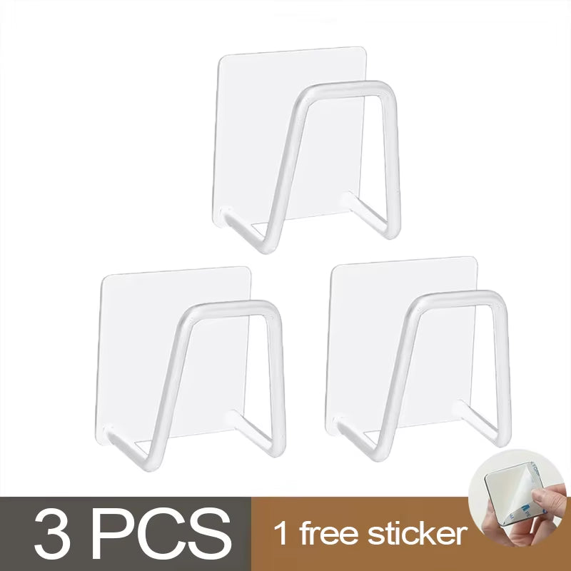 Kitchen Sponges Holder Stainless Steel Sink Sponges Drain Drying Rack Self Adhesive Storage Holder Wall Hooks Kitchen Organizer