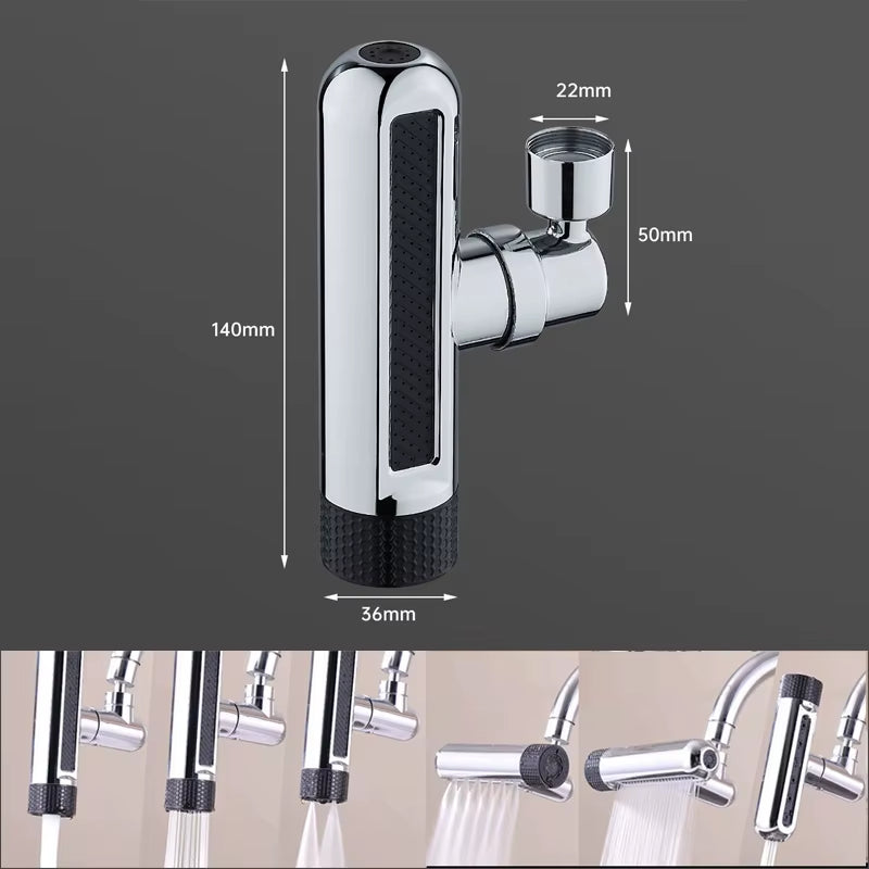 New Kitchen Waterfall Three-Mode Universal Swivel Extension Faucet Splash-Proof Nozzle Sink Multi-Function