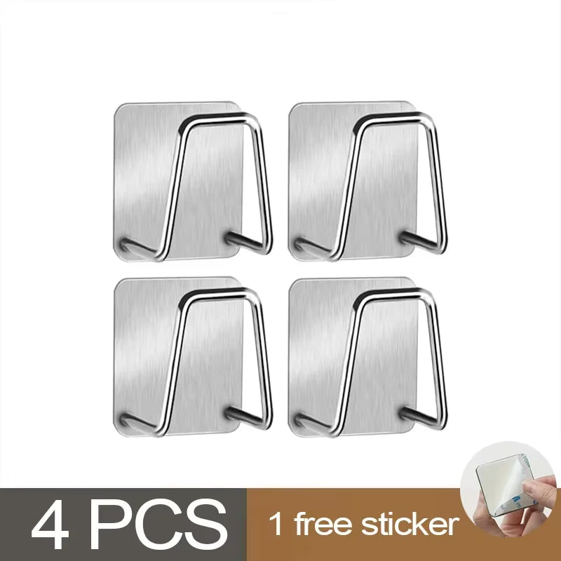Kitchen Sponges Holder Stainless Steel Sink Sponges Drain Drying Rack Self Adhesive Storage Holder Wall Hooks Kitchen Organizer