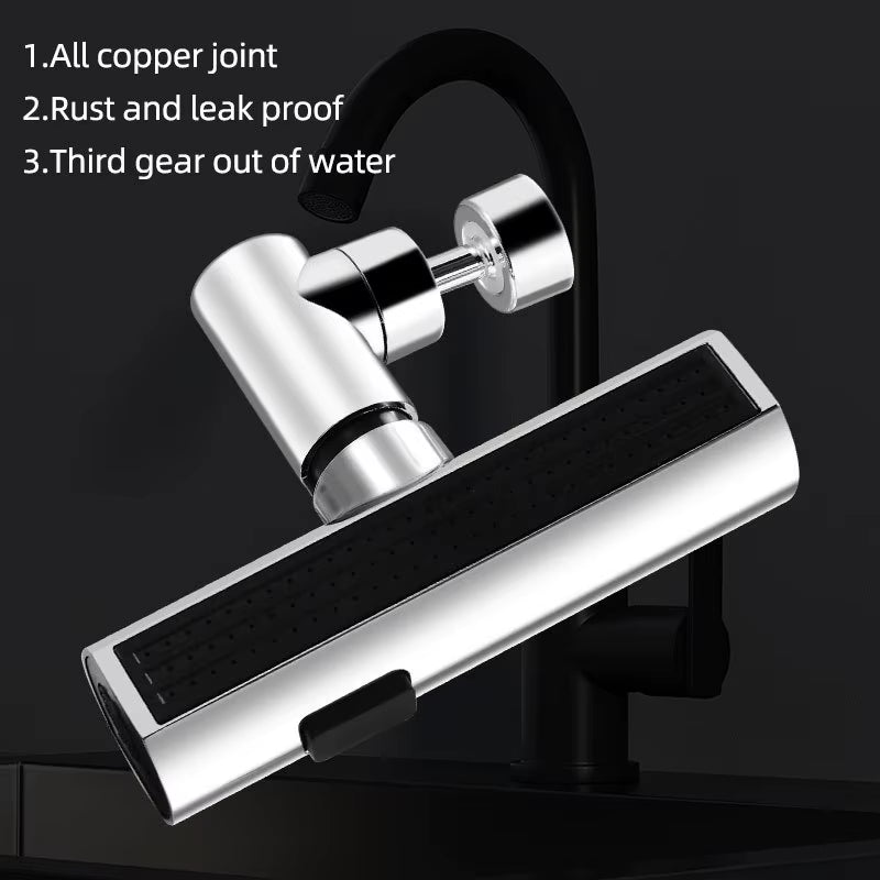 New Kitchen Waterfall Three-Mode Universal Swivel Extension Faucet Splash-Proof Nozzle Sink Multi-Function