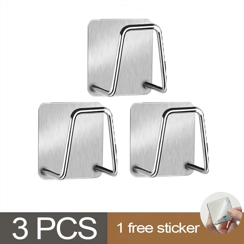 Kitchen Sponges Holder Stainless Steel Sink Sponges Drain Drying Rack Self Adhesive Storage Holder Wall Hooks Kitchen Organizer