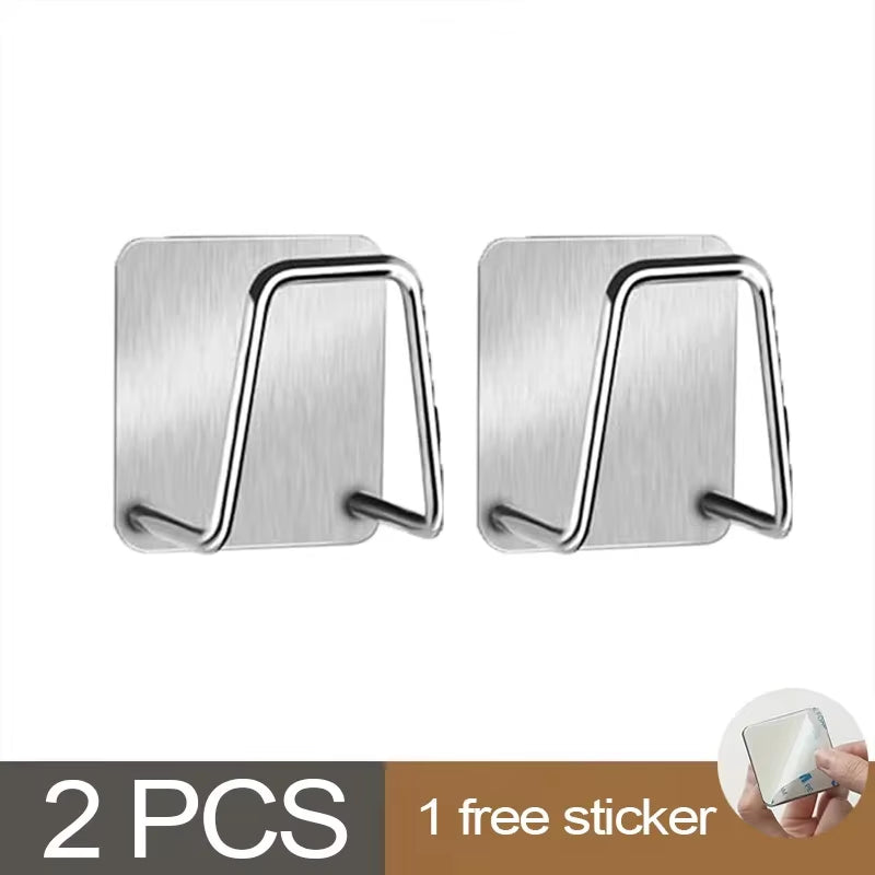 Kitchen Sponges Holder Stainless Steel Sink Sponges Drain Drying Rack Self Adhesive Storage Holder Wall Hooks Kitchen Organizer
