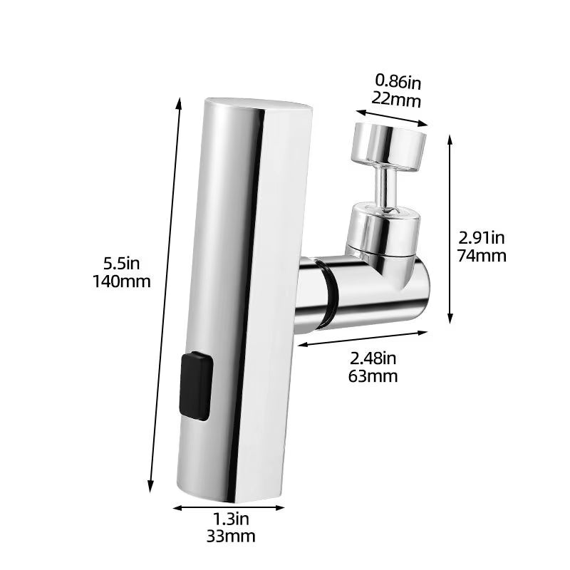 New Kitchen Waterfall Three-Mode Universal Swivel Extension Faucet Splash-Proof Nozzle Sink Multi-Function