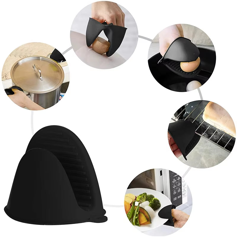 2Pcs Oven Mitts Silicone Heat Resistant Pinch Mitts anti Scalding Non Slip Gloves Clips Pot Holder Cooking Baking Oven Mitts