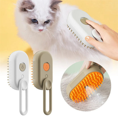 3-in-1 Steamy Pet Grooming Brush | Electric Steam Comb for Cats & Dogs