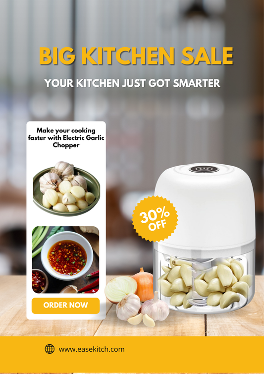 Electric Garlic Chopper 300ML – One-Touch Mini Food Processor for Quick & Easy Cooking