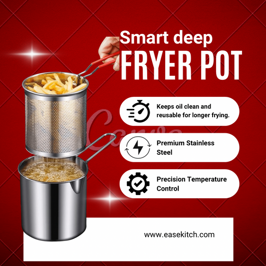 Stainless Steel Deep Fryer Pot with Oil Filter — Perfect for French Fries, Chicken, and Tempura