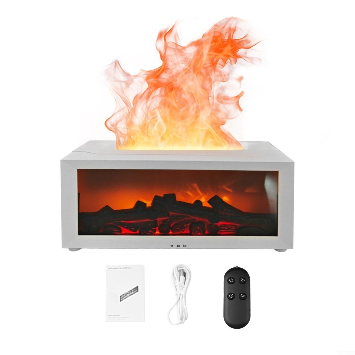 New Flame Aromatherapy Diffuser – 3D Fire Effect Humidifier with Essential Oils | Relaxing Home Fireplace Vibes