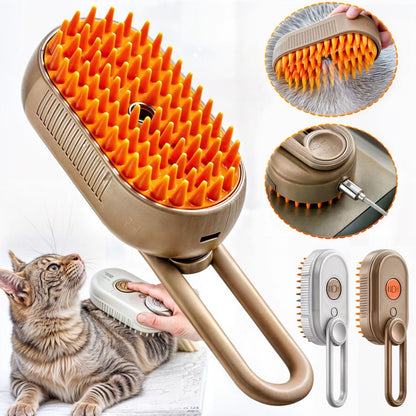 3-in-1 Steamy Pet Grooming Brush | Electric Steam Comb for Cats & Dogs