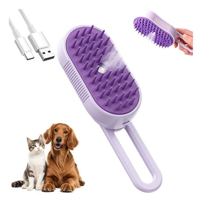 3-in-1 Steamy Pet Grooming Brush | Electric Steam Comb for Cats & Dogs