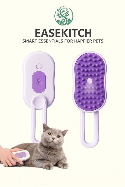3-in-1 Steamy Pet Grooming Brush | Electric Steam Comb for Cats & Dogs