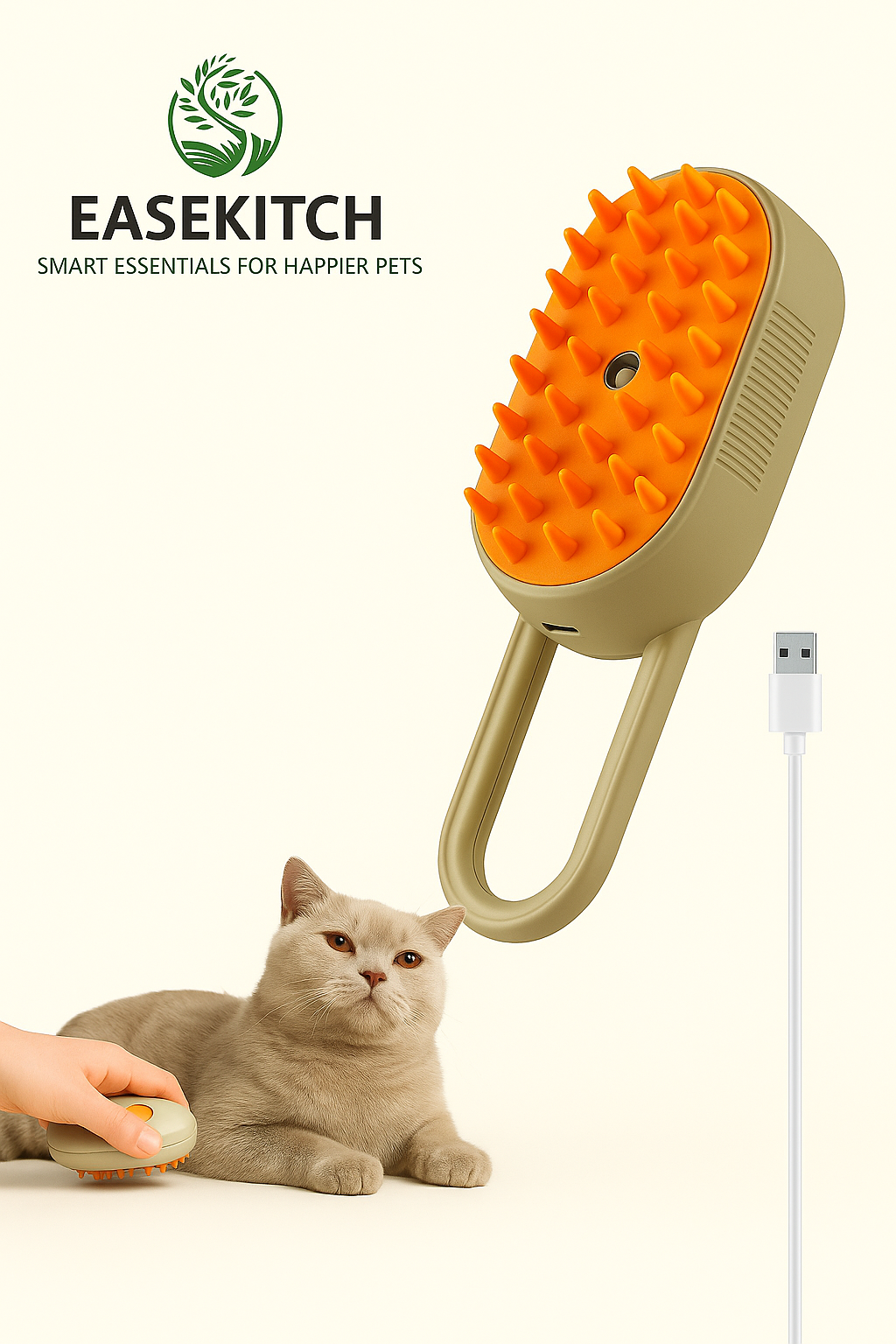 3-in-1 Steamy Pet Grooming Brush | Electric Steam Comb for Cats & Dogs