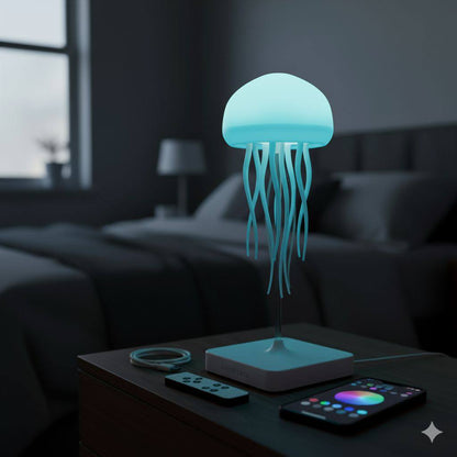 Jellyfish Mood Lamp – Relaxing LED Aquarium Light | Soothing Ocean Ambience for Home & Office